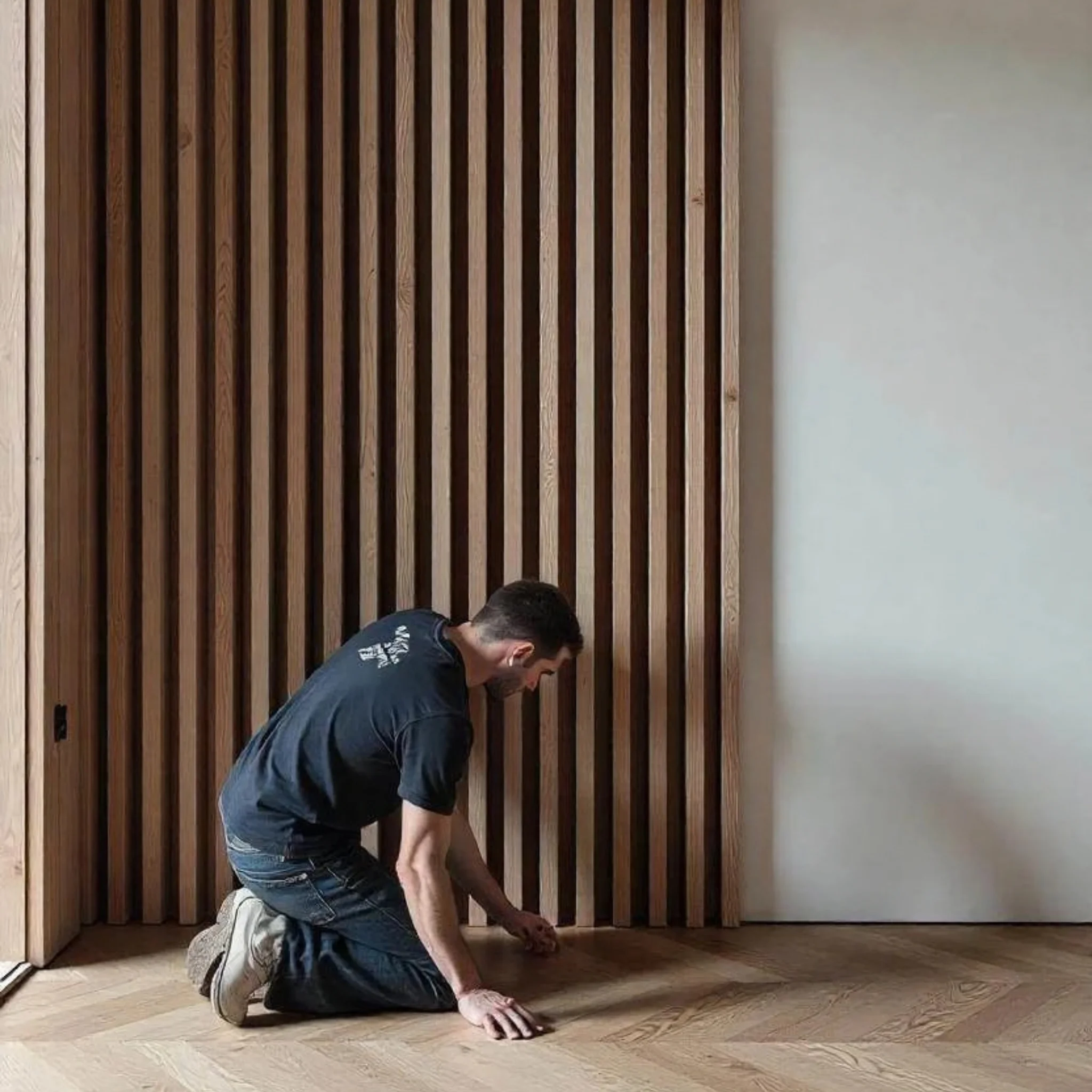 Architectural decorative acoustic wall panel system in conference room