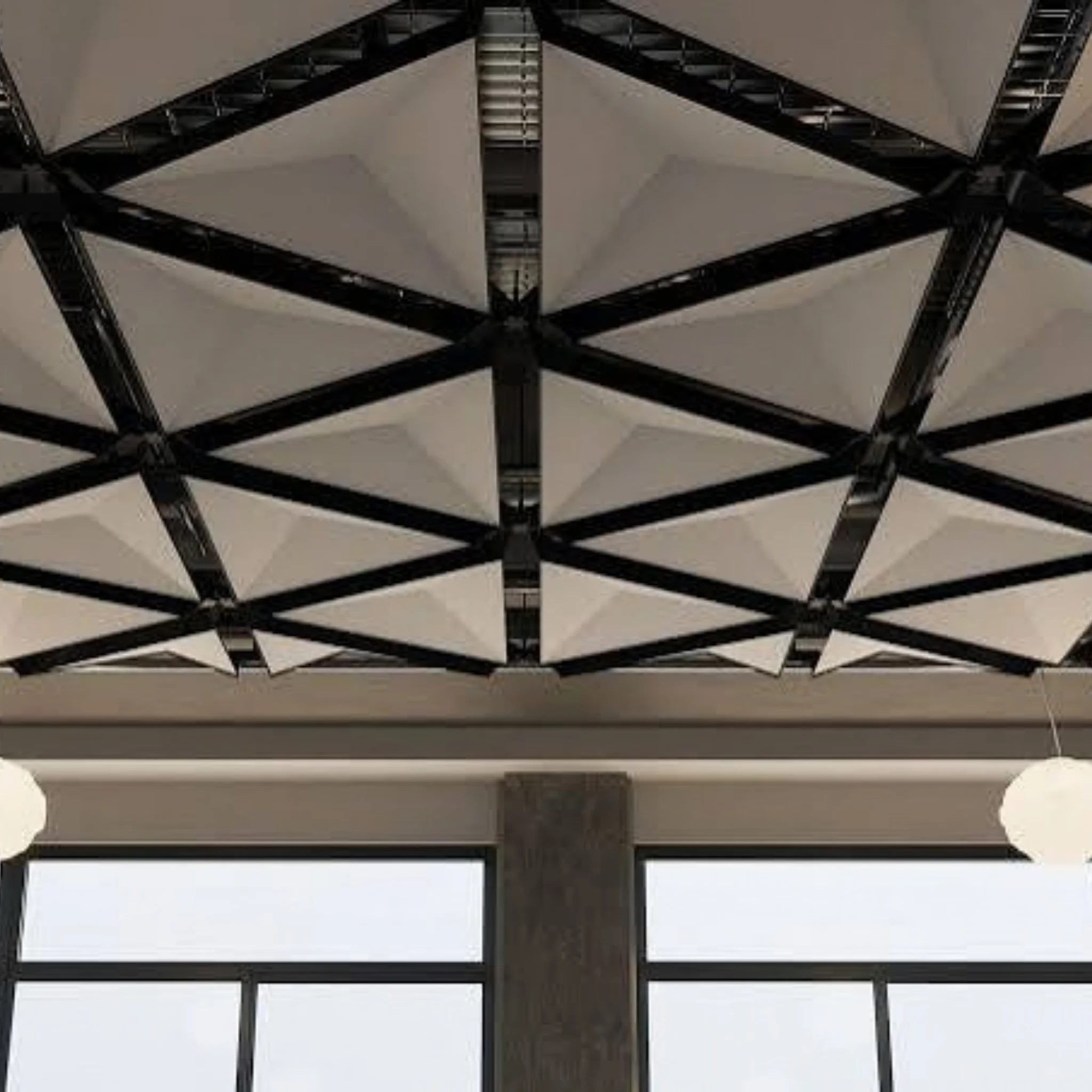 Acoustic ceiling diffusers installed in a completed project