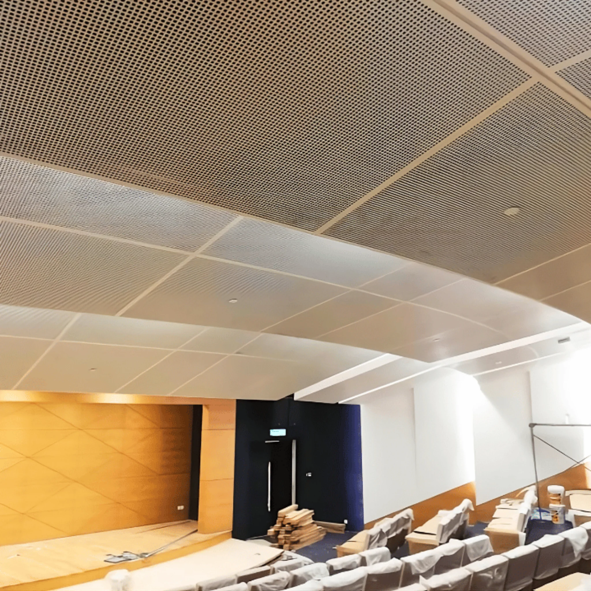 Seamless sound absorbing plaster acoustic ceiling system