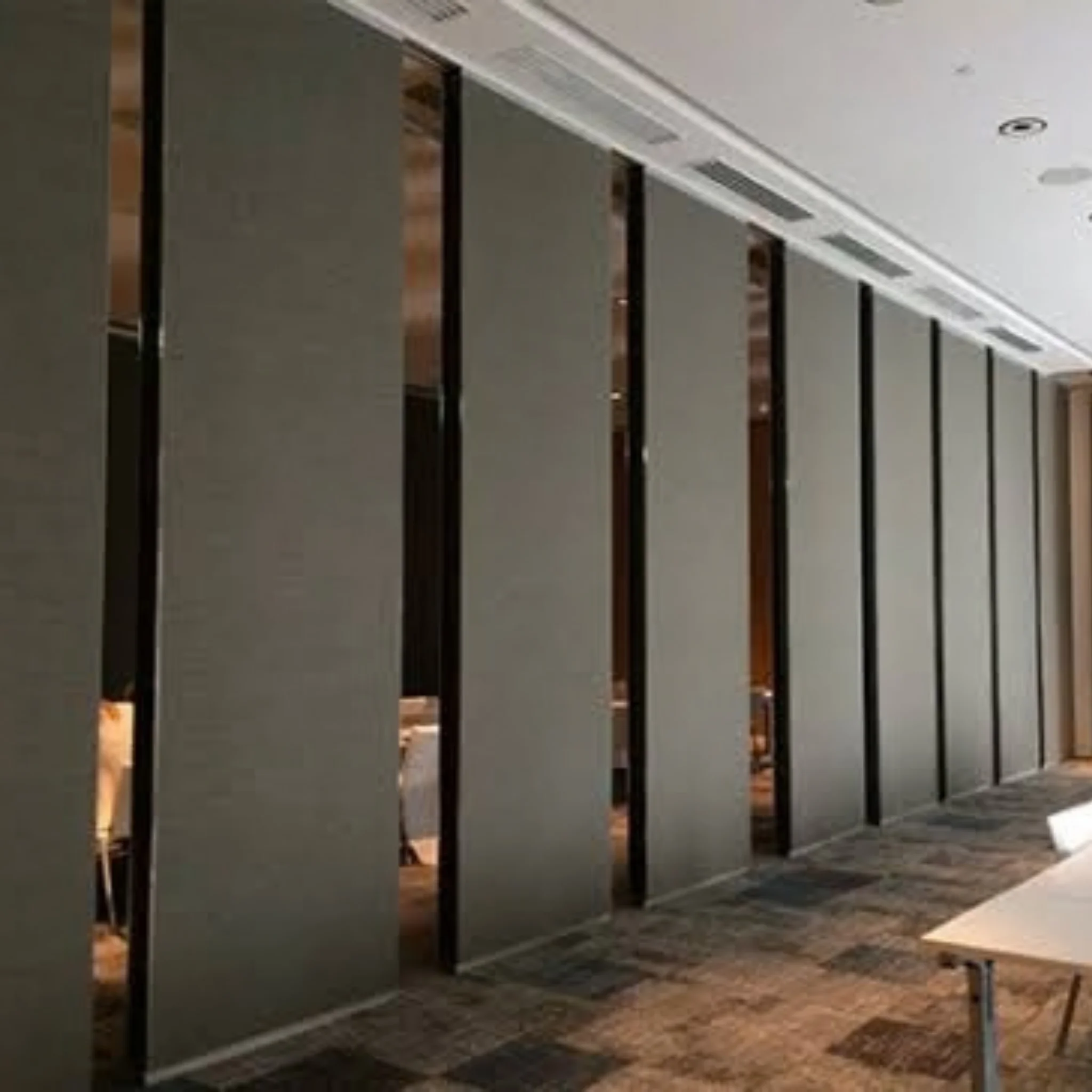 Movable acoustic partition wall system for hotel ballroom